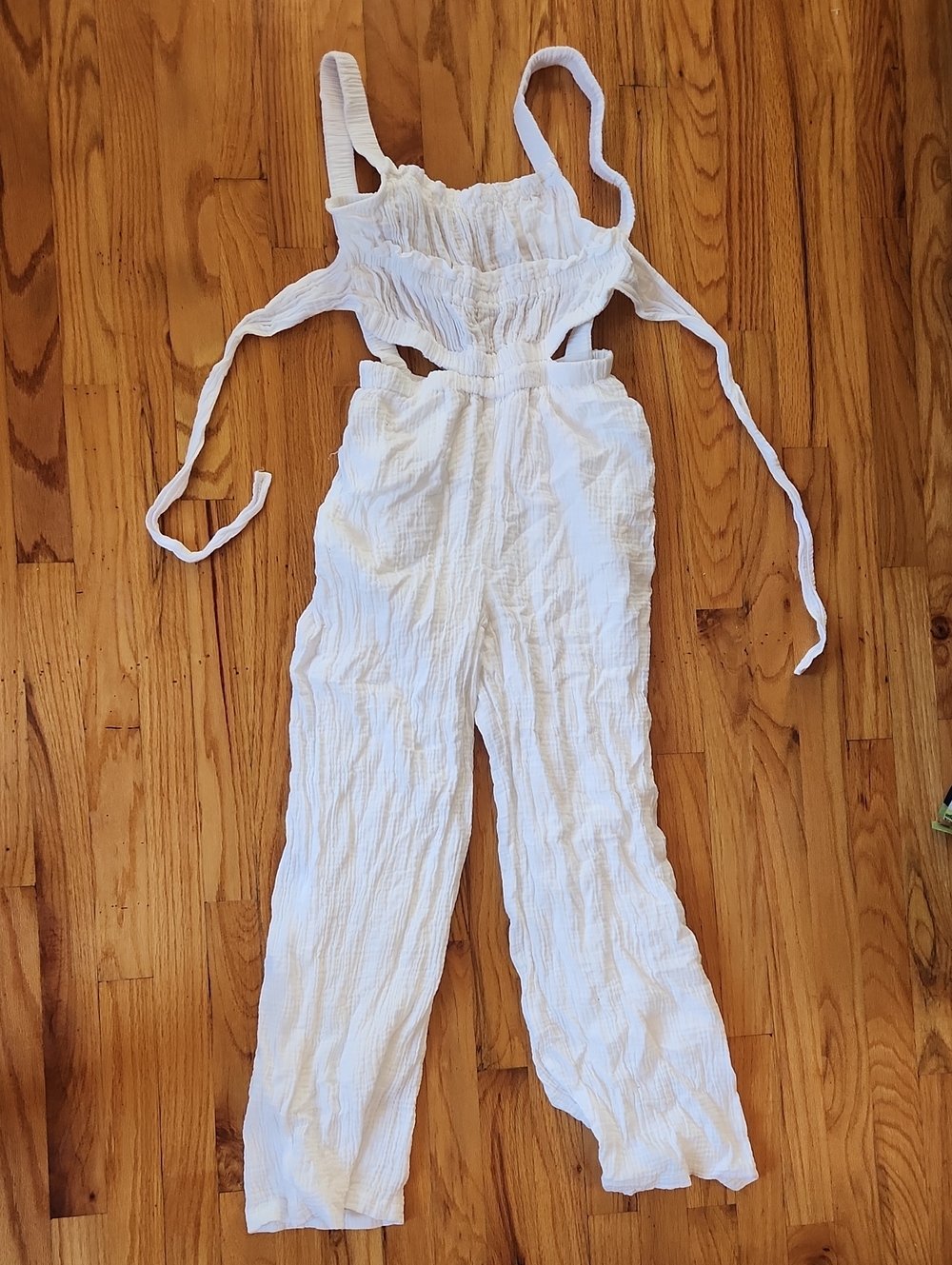 Lucca White Gauzey Summer Jumpsuit- Size M